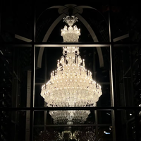 Lustre en cristal finition or, idéal pour hôtels de luxe, banquets, mariages, centres de conférence et salles d'exposition - Offre spéciale