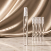 Ensemble de flacons cosmétiques en verre transparent de haute qualité, impression sérigraphique, flacon de parfum, compte-gouttes, diffuseur à bâtonnets, forme plate, luxe