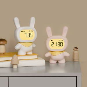 Réveil intelligent <span class=keywords><strong>lapin</strong></span> pour enfants, machine à sons apaisants pour le sommeil avec veilleuse et capteur de réveil, idéal pour les garçons et les filles - Product Image 5