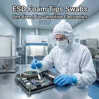 Écouvillons en mousse antistatiques Wipestar ESD-Safe, à pointe éponge, pour le nettoyage des composants électroniques et semi-conducteurs en salle blanche