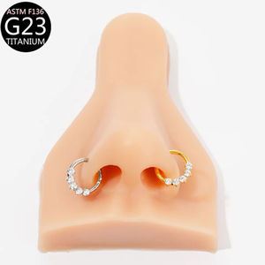 Anelli Segmentati in Titanio e Zirconio <span class=keywords><strong>per</strong></span> Piercing al Naso, Gioielli da Donna <span class=keywords><strong>per</strong></span> Matrimonio, Orecchini a Cerchio alla Moda, <span class=keywords><strong>Anello</strong></span> Daith - Product Image 5