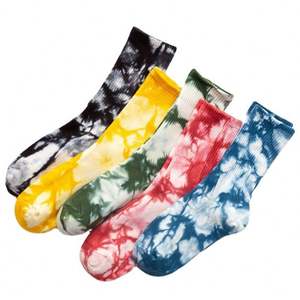 Chaussettes pour femmes, style sportif, transparentes, à motif dégradé pastel, tie-dye, pour tous les jours - Product Image 1