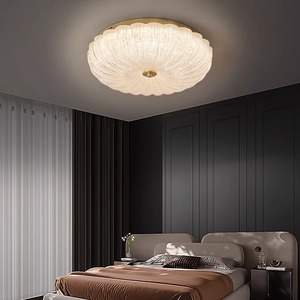 Modern <b>Ceiling</b> <b>Light</b> Led Bedroom Entryway Stainless Steel Glass Lamp Chandelier Flush Mount Lighting - Product Image 1