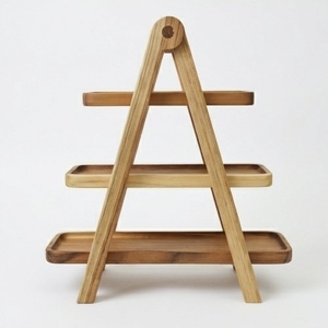 Soporte de madera para pasteles de varios niveles, en forma de A, hecho a mano, para exhibir cupcakes, macarons y postres. - Product Image 3