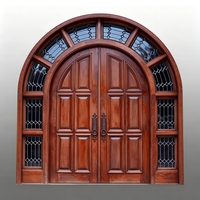Porte d'entrée double en bois massif de style gothique pour églises, restaurants, hôtels, mosquées, églises et temples, sur mesure pour l'extérieur