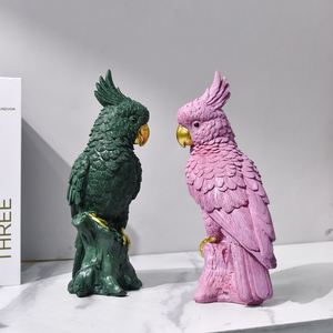 Armadietto del vino creativo di lusso leggero da soggiorno in resina pappagallo artigianale decorazione della tavola per la casa con scultura di uccelli pappagallo simulata regali - Product Image 3