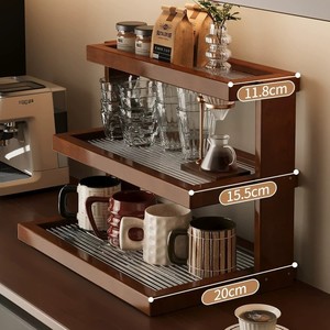 High-value acrylic multi-layer <b>desktop</b> <b>shelf</b>, cup holder, dining tabletop, tea room water cup storage rack - Product Image 3