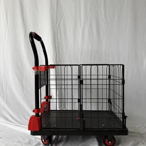 High Quality Heavy Duty Durable Anti-skid Panels <b>Platform</b> <b>Truck</b> Folding Hand Trolley with Fence and Silent Wheels Made in China - Product Image 4