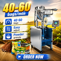 Solution d'emballage verticale automatique FFS à faible encombrement pour poudres alimentaires, épices, assaisonnements, granulés, sachets à scellage arrière et sachets oreillers en papier