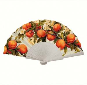 Abanicos Plegables de Bambú Vintage Multicolor, Tallados con Diseño de Corazón y Técnica Pintada, Regalo para Bodas, Fiestas y Cumpleaños - Product Image 3