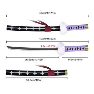 Réplique de <span class=keywords><strong>katana</strong></span> réel MS 45cm <span class=keywords><strong>Manga</strong></span> One Piece 440ss Blade, réplique d'arme pour enfants, Trafalgar Law Kikokou, mini couteau samouraï - Product Image 2