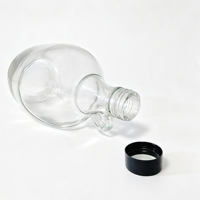 Bouteille en verre transparente de 1500 ml avec poignée et bouchon à vis, type Growler, pour le stockage de vin, kombucha et liqueurs de fruits - Vente en gros
