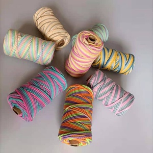 Cuerda de Macramé de Algodón de 3 mm, Variada, de 3 Hebras, Trenzada, Color Arcoíris, para Trabajos Hechos a Mano - Product Image 3