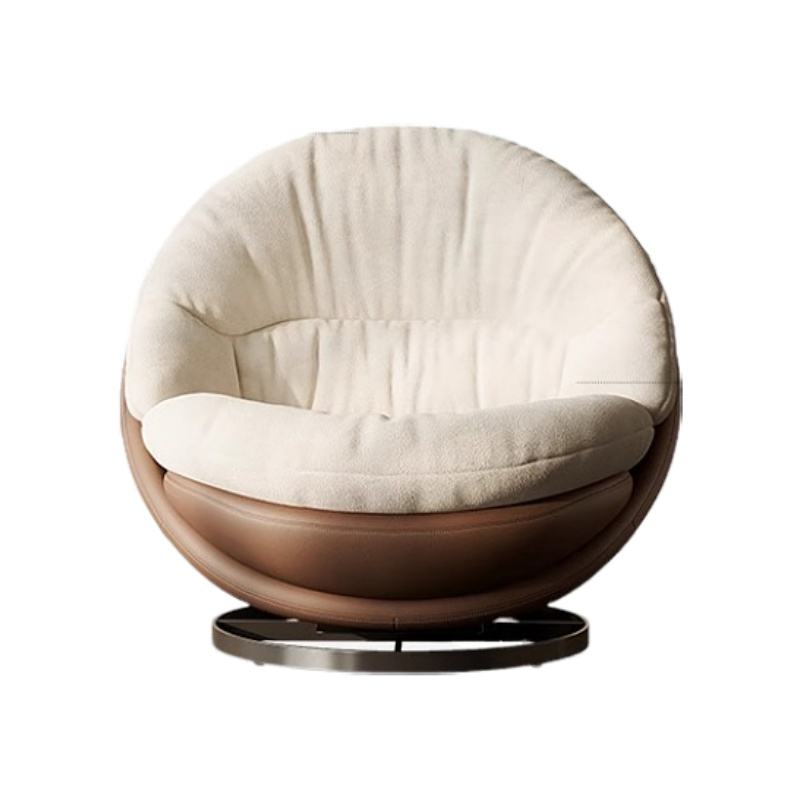 Silla giratoria individual [asiento color blanco hueso, base marrón]