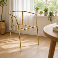 Chaise de salle à manger avec dossier de style nordique, pieds de tabouret de maquillage, pour hôtel et restaurant, en fer électroplaqué, luxe léger, loisirs, minimaliste