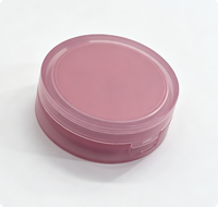Kemasan Kosmetik ODM Custom ABS Transparan Pink dengan Cermin Terpasang, Tray Dalam yang Dapat Dilepas, untuk Blush, Highlighter, dan Bedak