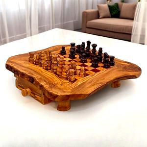 <strong>Personalised</strong> Wooden Handcrafted <strong>Chess</strong> Board <strong>Set</strong> Two Drawers Perfect Unique Gift for <strong>Chess</strong> Lovers - Product Image 3