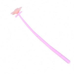 Stylo à encre gel en silicone en forme de fleur rose, vert, bleu, 0,5 mm, pour étudiants et enfants - Product Image 1