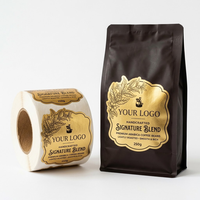 Autocollants personnalisés en vinyle découpé à la forme, imperméables, pour logo de marque de café, pour verre de grains de café, avec logo privé