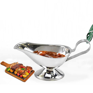Venta superior de acero inoxidable Salsera Jugo Cubo Asar Salsa Plato Ensalada Aderezar Servidor - Product Image 1