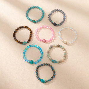 Bracelet d'amitié élastique en pierre naturelle <span class=keywords><strong>de</strong></span> 8 mm, bijoux <span class=keywords><strong>de</strong></span> plage bohème, bracelet à perles <span class=keywords><strong>de</strong></span> tortue <span class=keywords><strong>de</strong></span> <span class=keywords><strong>mer</strong></span> coloré - Product Image 2