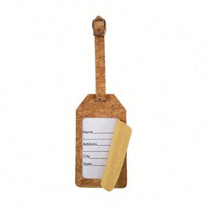 Elegante Porta Pasaportes y Etiqueta de Equipaje de Corcho, Material Protector y Acolchado - Product Image 1