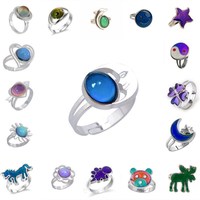 Bague d'humeur en gros qui change de couleur selon la température pour femmes et filles, cadeau de fête ou de Saint-Valentin