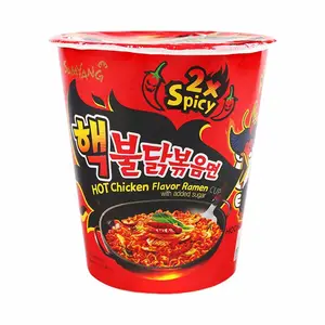 Spuntini esotici coreani di vendita caldi tazze istantanee noodles tazza di ramen al gusto di pollo caldo con zucchero aggiunto 70g