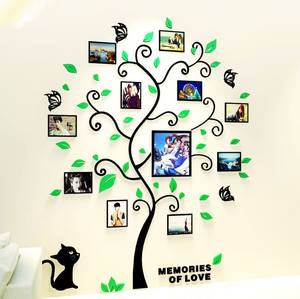 Cadre <span class=keywords><strong>photo</strong></span> 3D arbre généalogique stickers muraux décalcomanies pour <span class=keywords><strong>salon</strong></span> chambre canapé toile de fond Tv fond mural - Product Image 1