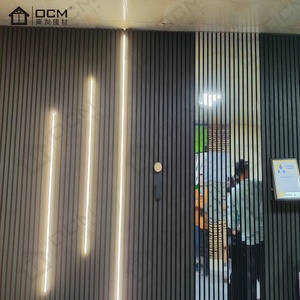 Panneaux acoustiques en bois contemporains avec étagère pour hôtels, gymnases, 90% NRC, écologiques, ignifuges, imperméables, réduction du <span class=keywords><strong>bruit</strong></span> en extérieur - Product Image 5