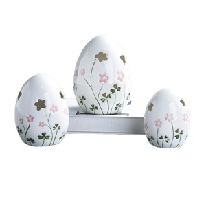 بيض عيد الفصح الخزفي المزخرف بالبيض الخزفي مع الزهور - Product Image 2