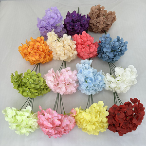 QYYM-347 di alta qualità ortensie a 5 teste in seta artificiale per matrimonio ortensie impermeabili a mano per la laurea - Product Image 6