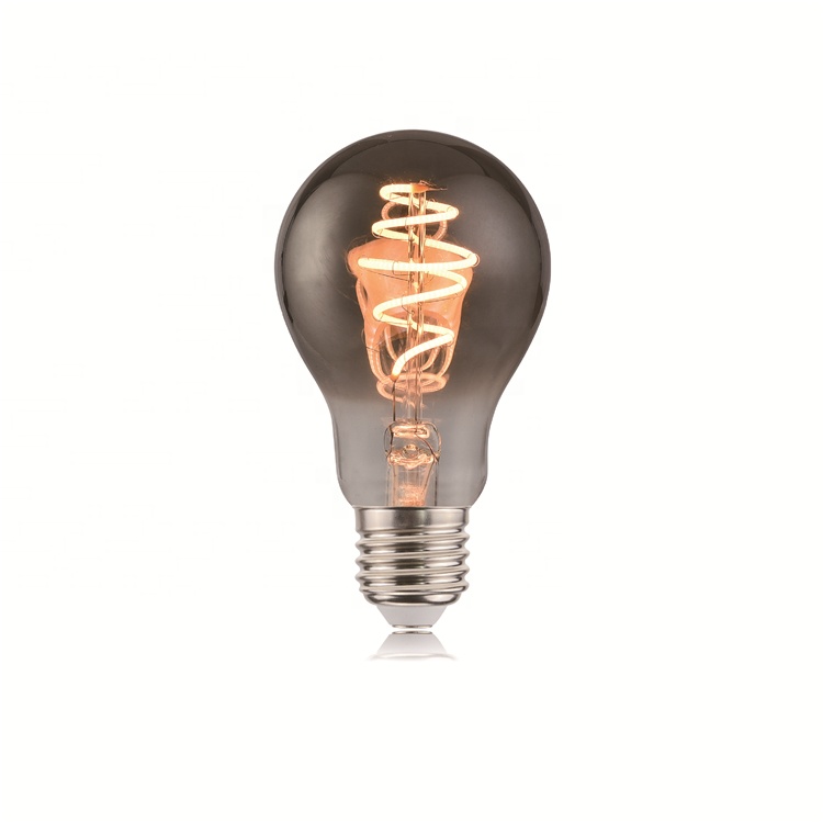 Светодиодная мягкая спиральная лампа накаливания A60 дымчатый Винтажный стиль для украшения 5 Вт