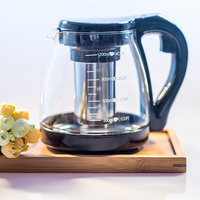 Offre Spéciale populaire verre transparent théière moderne mode bouilloire en verre avec infuseur en acier inoxydable
