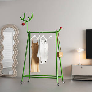 Perchero de pie de hierro creativo para dormitorio, uso doméstico sencillo, multifuncional, bonito, móvil, para ropa de niños en sala de estar - Product Image 1