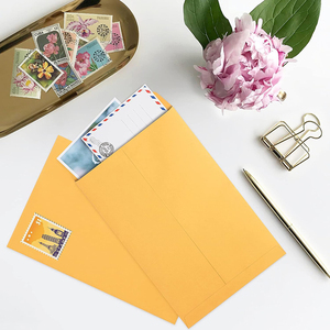 Tái chế in logo tùy chỉnh màu nâu giấy kraft trắng tự dính A4 phong bì tùy chỉnh thẻ màu bao bì - Product Image 4