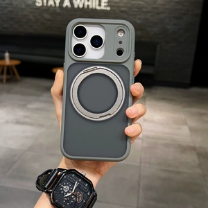 360° Rotating Ring Magnetic <b>Stand</b> Matte Phone Case for iPhone 17 Pro Max 17 Air With Camera Touch Button Protective Cover - Product Image 5