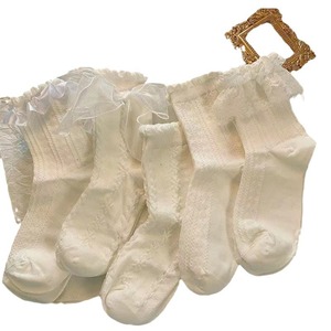 Calcetines de Encaje Blanco Estilo Princesa, Medias Transpirables que Absorben el Sudor para Mujeres y Jóvenes, Color Sólido con Lazo, Estilo Japonés - Product Image 5