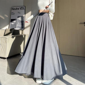 2025 गर्मियों में महिलाओं की उच्च कमर वाली लंबी स्कर्ट-यूरोपीय अमेरिकी शैली की औपचारिक छतरी स्कर्ट - Product Image 6