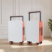 Ensemble de bagages de luxe grande capacité en polycarbonate rigide avec doublure en polyester, roulettes de voyage et poignée télescopique large pour bagage à main à roulettes pivotantes