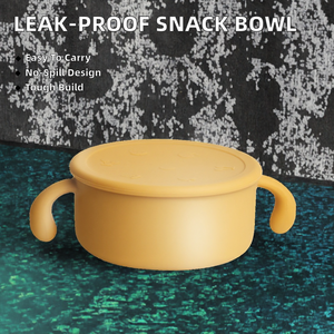 OEM ODM nuevo estilo chino portátil a prueba de polvo de silicona Snack Bowl cubierta a prueba de fugas niños comedor taza de comida complementaria para - Product Image 3