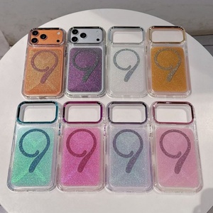 Senyork colours diamond glitter frame bumper magnetic phone case for iPhone 17 pro max 11 luxury girls back cover wholesale - Product Image 1