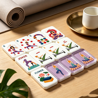 Lot de 160 tuiles de Mahjong Américain pour le yoga, jeu de société au design créatif, disponible pour les commandes en gros, idéal pour les boutiques de cadeaux