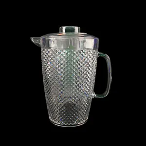 High Quality Material Acrylic Plastic Ice Holder Cold Juice Water Jug Drinking Set Pitcher