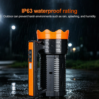 Projecteur d'urgence portable 5W LED rechargeable USB-C, 3 modes, en ABS, pour patrouille, camping et pannes de courant