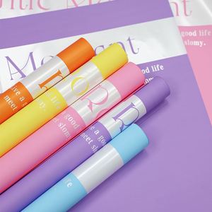 Papier d'emballage floral en plastique PP imperméable, effet nacré, 20 pièces/paquet, matériel d'emballage floral de luxe - Product Image 2