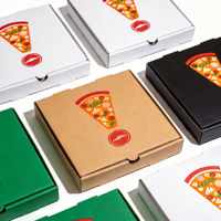 Boîte à pizza en papier kraft personnalisée, boîte d'emballage alimentaire en carton ondulé pour la livraison de pizzas à emporter, fournisseur d'usine en gros