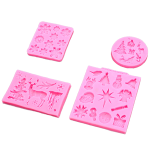 Christmas <b>Silicone</b> Molds Set 4Pcs Pink Bpa Free Non Toxic Cake Decorating <b>Tools</b> For Holiday DIY Decorations - Product Image 1