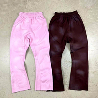 Pantalon de survêtement ample en molleton bouclette lourd 450 g/m² à rayures, coupe droite et large, style baggy, fabriqué en Chine