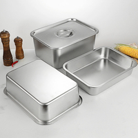 Plateau profond en acier inoxydable de haute qualité, bac alimentaire GN, résistant, pour buffet, chauffe-plats pour la restauration